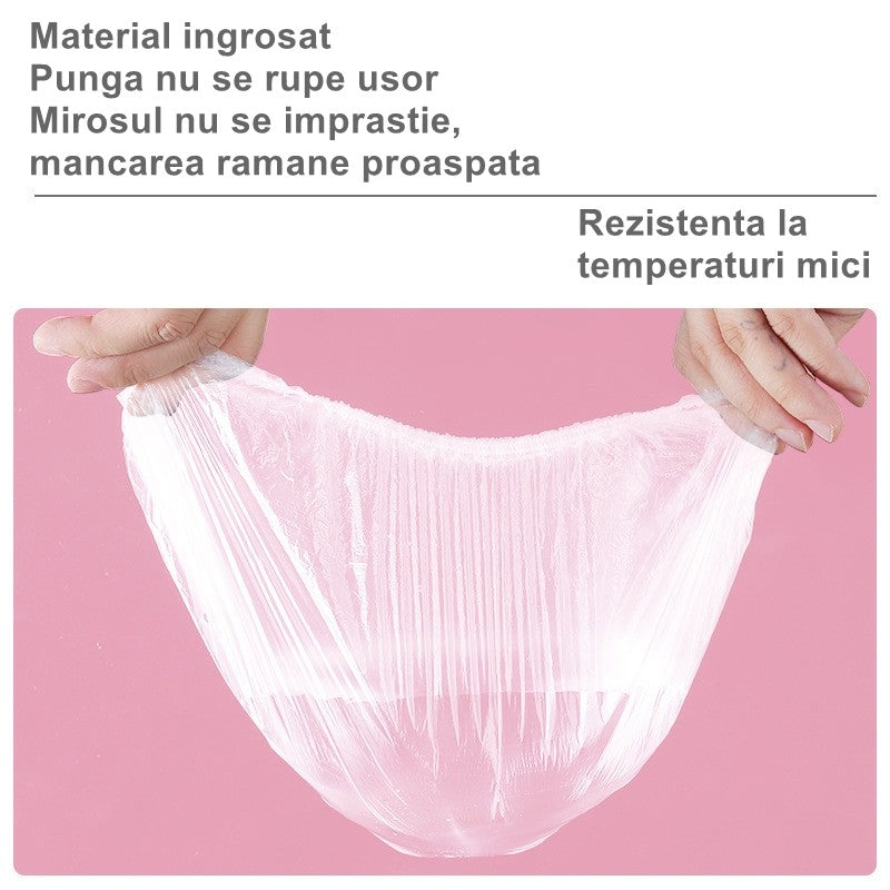 Set 100 capace elastice alimente 12–40 cm | FreshWrap - vivimall.ro