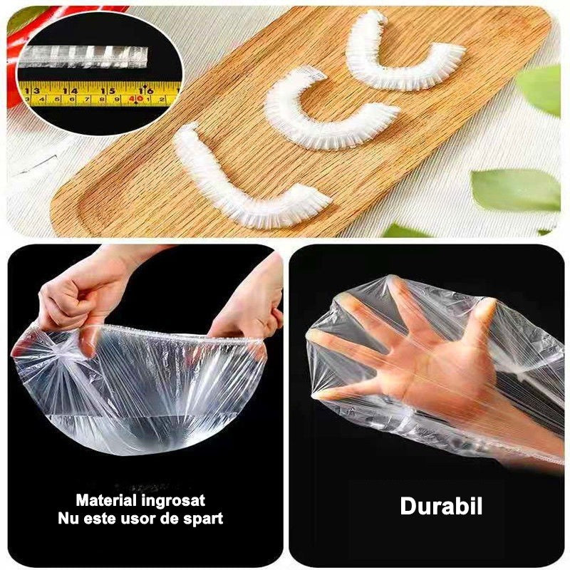 Set 100 capace elastice alimente 12–40 cm | FreshWrap - vivimall.ro