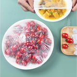 Set 100 Folie de Protectie Elastica pentru Alimente si Boluri Flippy, material plastic, prospetime, diametrul 12 - 40 cm