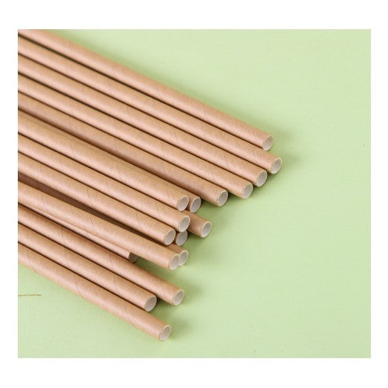 Set 100 Paie, Din Hartie, 20 Cm, Kraft - vivimall.ro