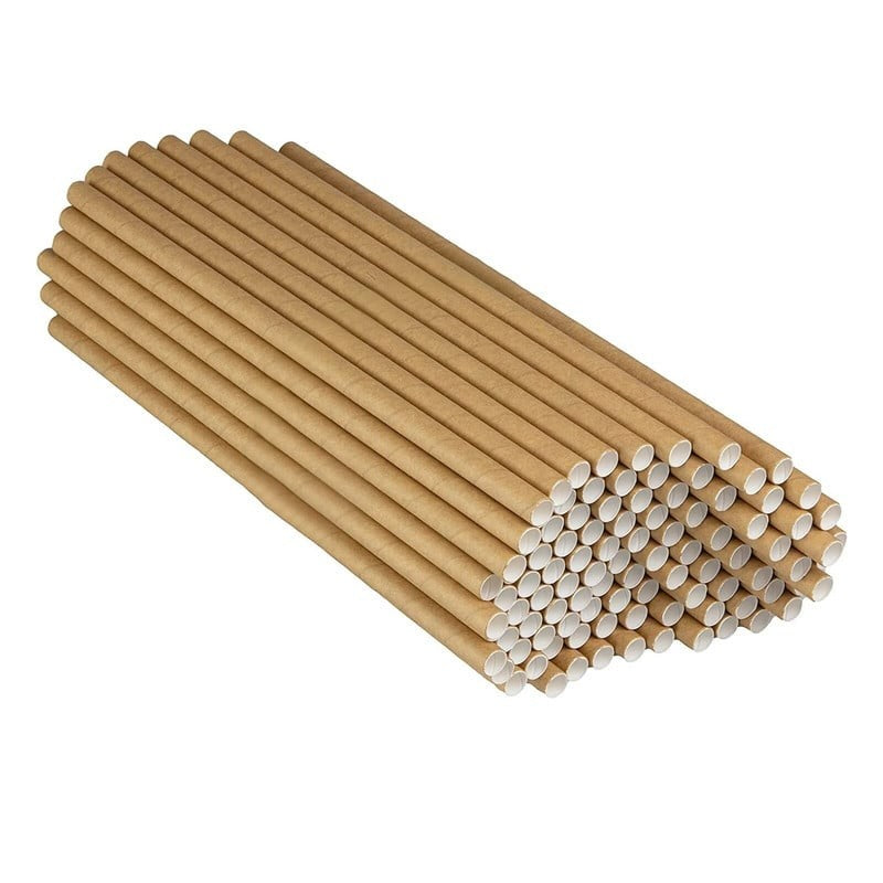 Set 100 Paie, Din Hartie, 20 Cm, Kraft - vivimall.ro