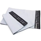 Set 100 Pungi Curierat Autoadezive pentru Ambalare Colete, Rezistente la Transport, Grosime 50 Microni, Alb la Exterior si Negru la Interior, 350x 400x 40 mm