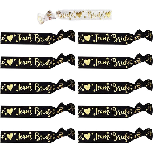 Set 11 Bratari, Flippy, pentru Petrecerea Burlacitelor, din Panza, Marime Universala, Alb/Negru