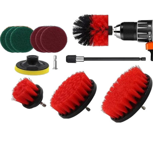 Set 12 Accesorii pentru Curatare Auto, Flippy, Interior si Exterior, Rosu