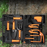 Set 12 Accesorii Pentru Gradinarit Geanta Depozitare Inclusa, Otel Inoxidabil, 37 X 27 Cm, Portocaliu - vivimall.ro
