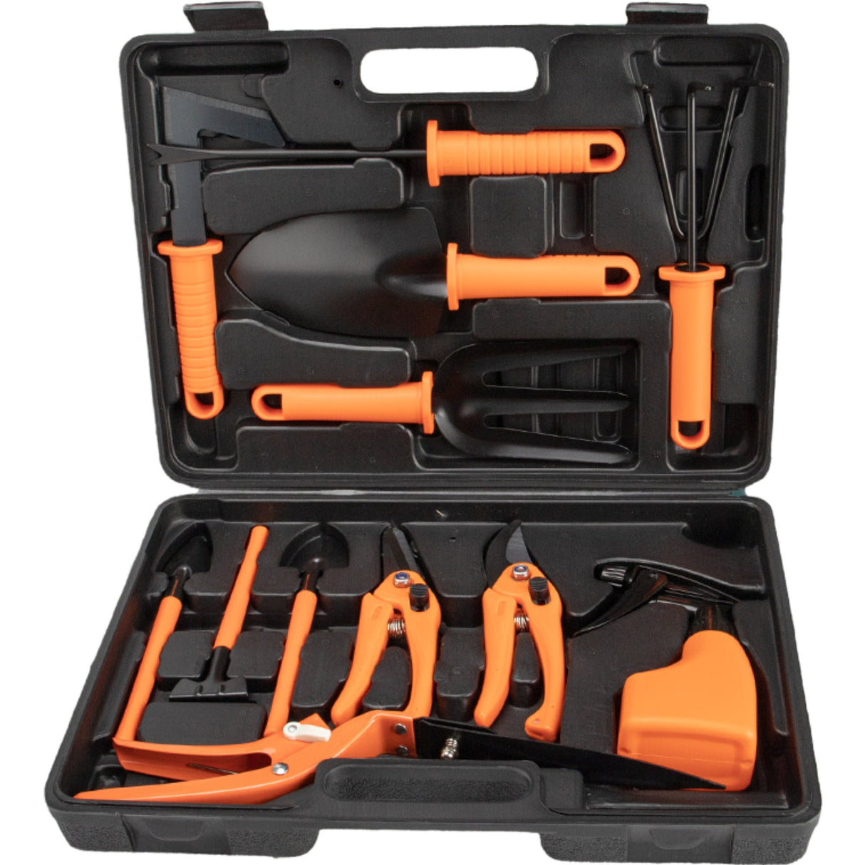 Set 12 Accesorii Pentru Gradinarit Geanta Depozitare Inclusa, Otel Inoxidabil, 37 X 27 Cm, Portocaliu - vivimall.ro