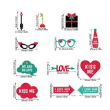Set 12 Accesorii Pentru Petrecere, Props Pentru Photo Corner, Tematica Iubire - vivimall.ro