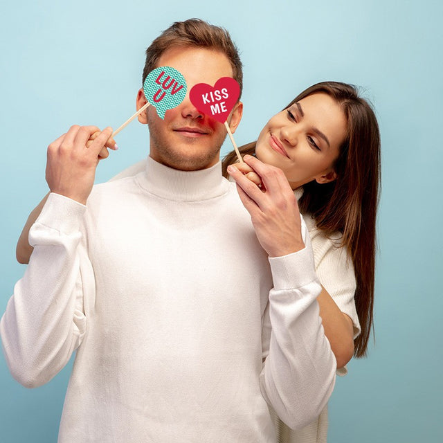 Set 12 Accesorii Pentru Petrecere, Props Pentru Photo Corner, Tematica Iubire - vivimall.ro