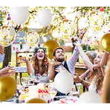 Set 12 Baloane Din Folie Metalizata Si Din Latex, Tema Nunta, Baloane Party Cu Confetti, 45 Cm, 30 Cm, Pai Inclus, Umflare Cu Aer Sau Heliu, Alb/ - vivimall.ro