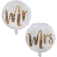 Set 12 Baloane Din Folie Metalizata Si Din Latex, Tema Nunta, Baloane Party Cu Confetti, 45 Cm, 30 Cm, Pai Inclus, Umflare Cu Aer Sau Heliu, Alb/ - vivimall.ro