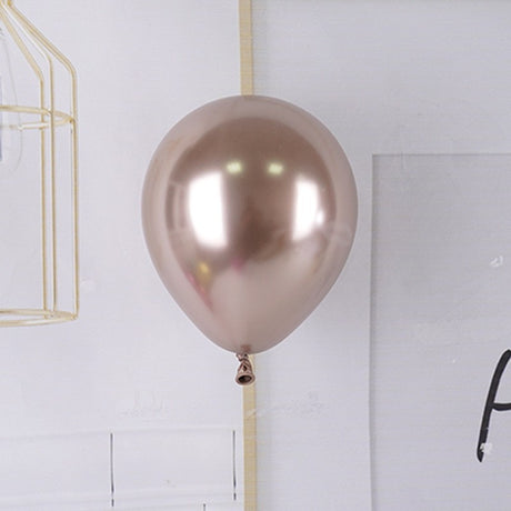 Set 12 Baloane, Flippy, din Latex Chrome, 13 cm, Sampanie - vivimall.ro