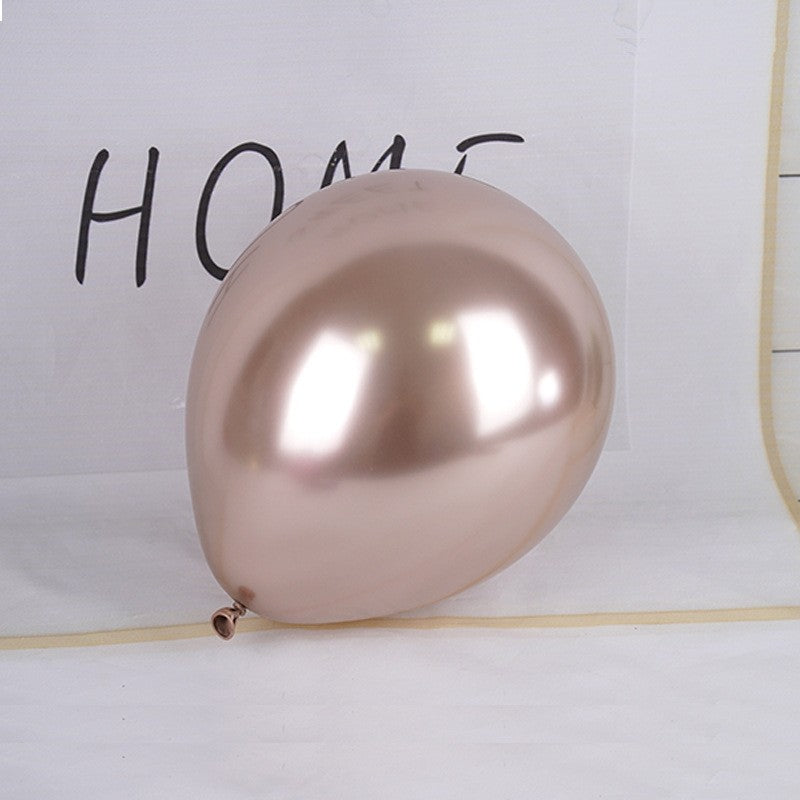 Set 12 Baloane, Flippy, din Latex Chrome, 13 cm, Sampanie - vivimall.ro