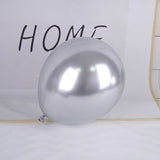Set 12 Baloane, Flippy, din Latex Chrome, 13 cm, Argintiu - vivimall.ro