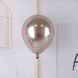 Set 12 Baloane, Flippy, din Latex Chrome, 25 cm, Sampanie - vivimall.ro