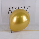 Set 12 Baloane, Flippy, din Latex Chrome, 25 cm, Auriu - vivimall.ro