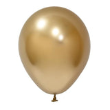 Set 12 Baloane, Flippy, din Latex Chrome, 25 cm, Auriu - vivimall.ro
