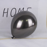 Set 12 Baloane, Flippy, din Latex Chrome, 25 cm, Negru - vivimall.ro