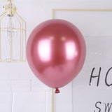 Set 12 Baloane, Flippy, din Latex Chrome, 25 cm, Rosu - vivimall.ro