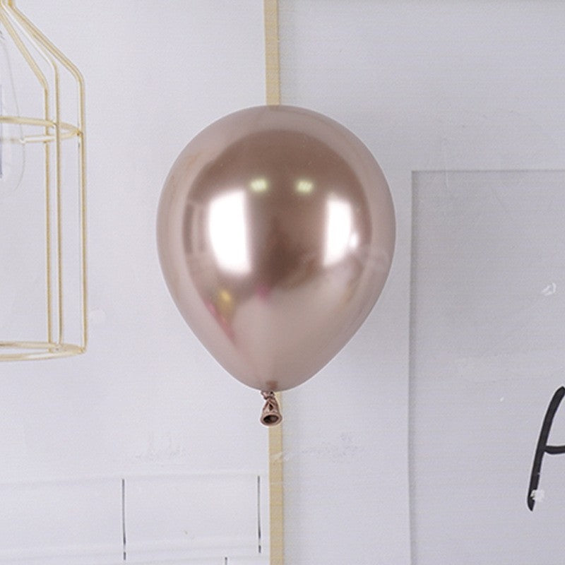 Set 12 Baloane, Flippy, din Latex Chrome, 30 cm, Sampanie - vivimall.ro