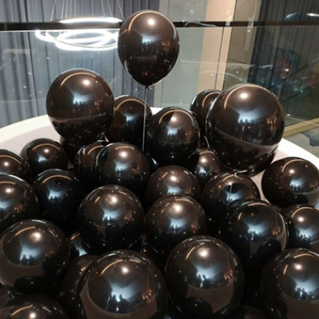 Set 12 Baloane, Flippy, din Latex Chrome, 30 cm, Negru - vivimall.ro