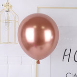 Set 12 Baloane, Flippy, din Latex Chrome, 30 cm, Roz-Auriu - vivimall.ro