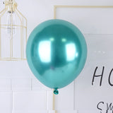 Set 12 Baloane, Flippy, din Latex Chrome, 30 cm, Turcoaz - vivimall.ro