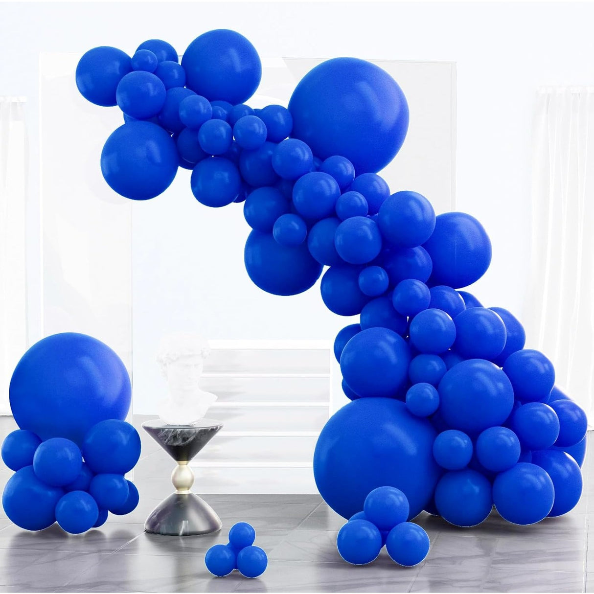 Set 12 Baloane, Flippy, din Latex Standard, 25 cm, Albastru - vivimall.ro