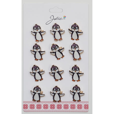 Set 12 Brose Martisor Copii Pinguin - vivimall.ro