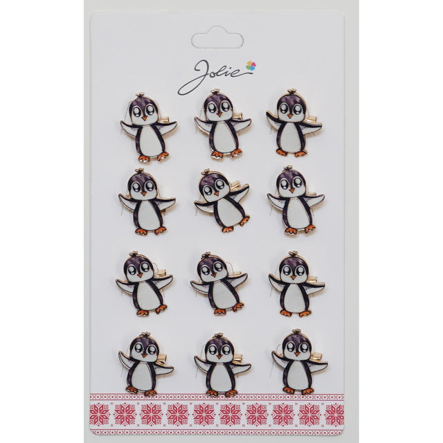 Set 12 Brose Martisor Copii Pinguin - vivimall.ro
