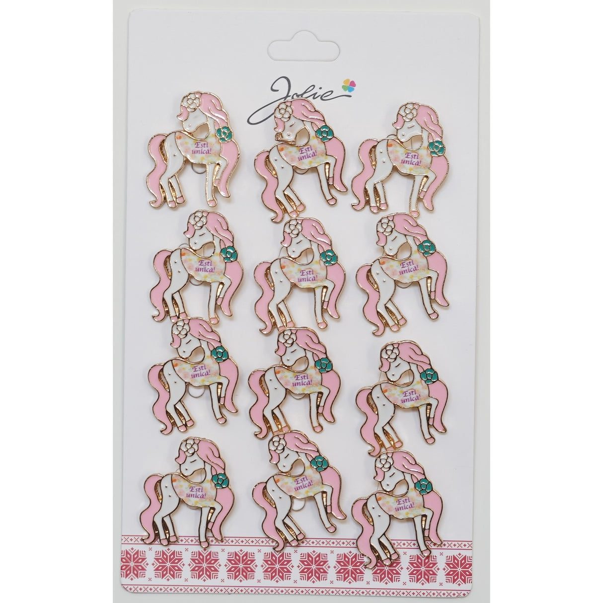 Set 12 Brose Martisor Pentru Copii Unicorn Cu Par Esti Unica - vivimall.ro