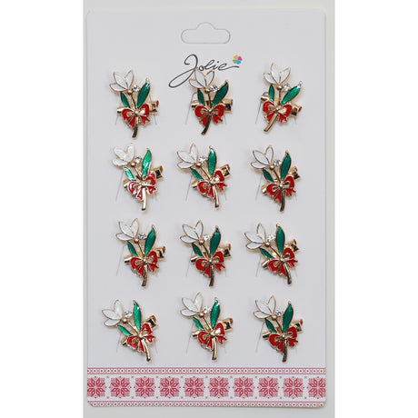 Set 12 Brose Martisor Primavara Floare Cu Fundita - vivimall.ro