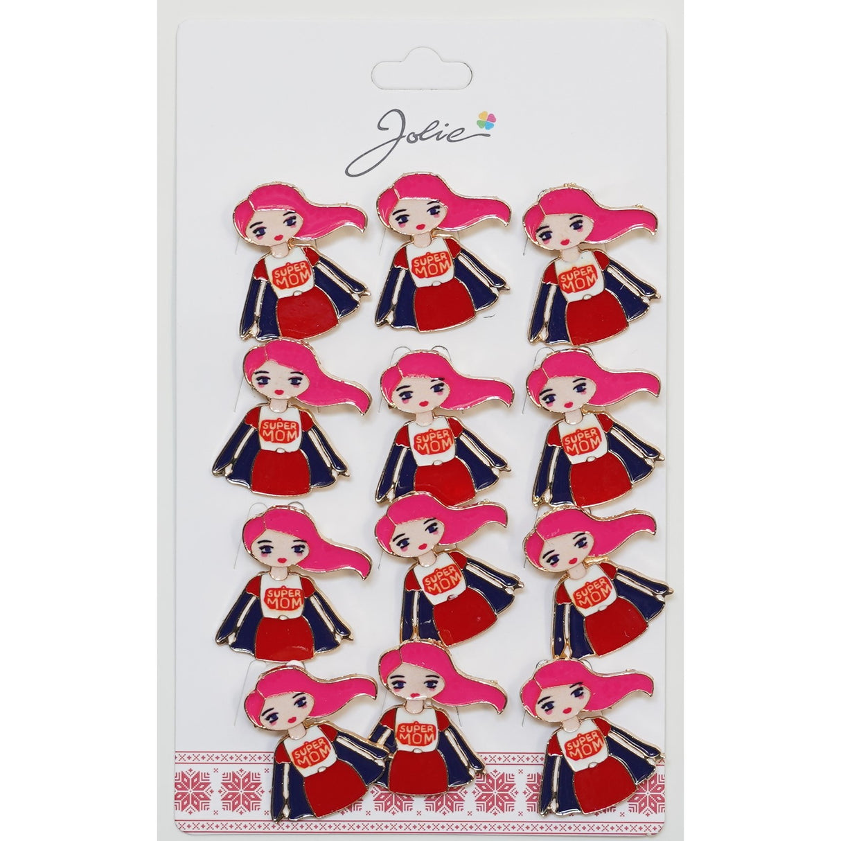 Set 12 Brose Martisor Primavara Mesaj Super Mom - vivimall.ro