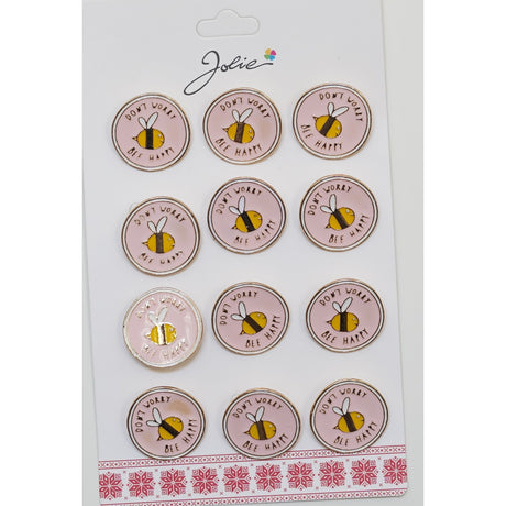Set 12 Brose Martisor Pentru Copii Ina Don`T Worry Bee Happy - vivimall.ro