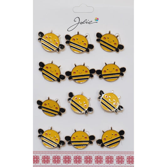 Set 12 Brose Martisor pentru Copii Albina Galbena - vivimall.ro