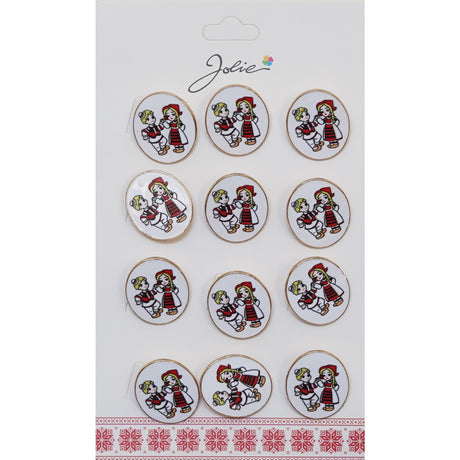 Set 12 Brose Martisor pentru Copii Baiat si Fata Imbracati Traditional - vivimall.ro