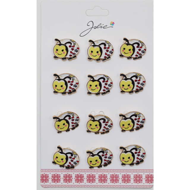 Set 12 Brose Martisor pentru Copii Buburuza Galbena - vivimall.ro