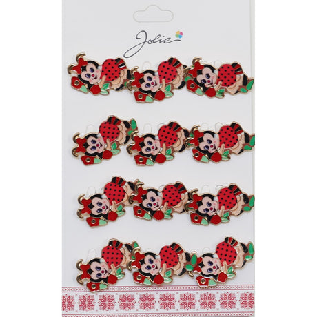 Set 12 Brose Martisor Pentru Copii Buburuza Pe Flori - vivimall.ro