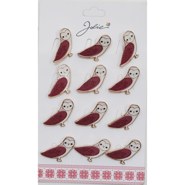 Set 12 Brose Martisor Pentru Copii Bufnita Aurie - vivimall.ro