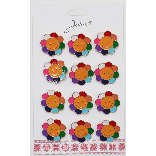 Set 12 Brose Martisor pentru Copii Floare ce Zambeste Coloarata - vivimall.ro