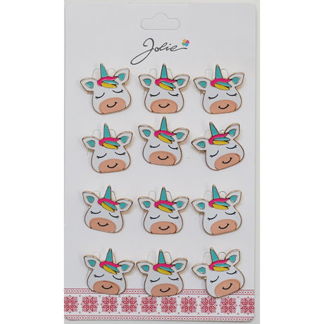 Set 12 Brose Martisor pentru Copii Unicorn cu Ochii Inchisi - vivimall.ro
