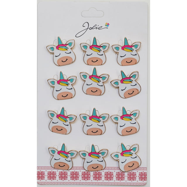 Set 12 Brose Martisor pentru Copii Unicorn cu Ochii Inchisi - vivimall.ro