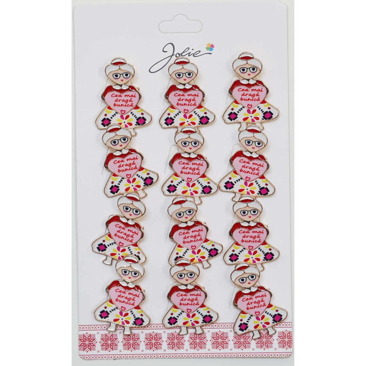 Set 12 Brose Martisor Primavara Cea Mai Draga Bunica - vivimall.ro