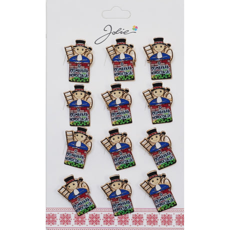 Set 12 Brose Martisor Primavara Cosar cu Mesaj Primavara Norocasa - vivimall.ro