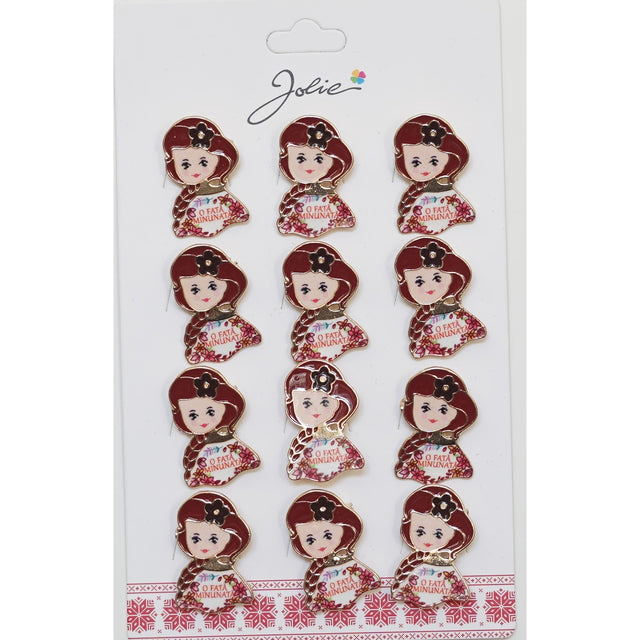 Set 12 Brose Martisor Primavara cu Mesaj O Fata Minunata - vivimall.ro