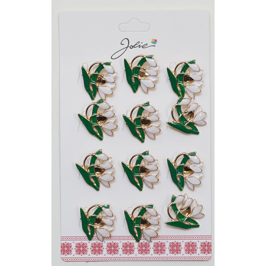 Set 12 Brose Martisor Primavara Ghiocei - vivimall.ro