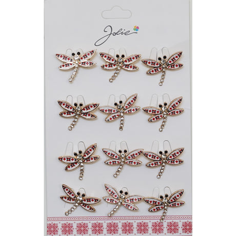 Set 12 Brose Martisor Primavara Libelula Traditional Si Pietre - vivimall.ro