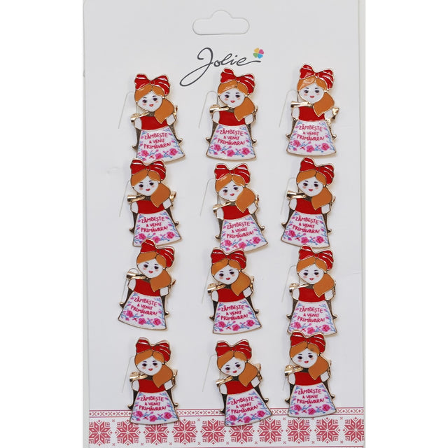 Set 12 Brose Martisor Primavara Mesaj Zambeste A Venit Primavara - vivimall.ro