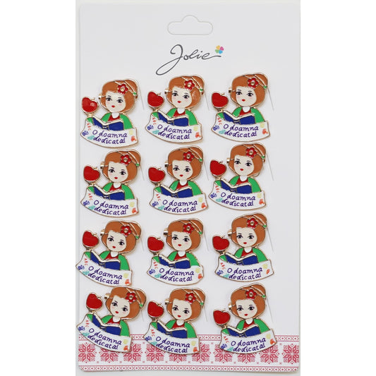 Set 12 Brose Martisor Primavara O Doamna Dedicata - vivimall.ro