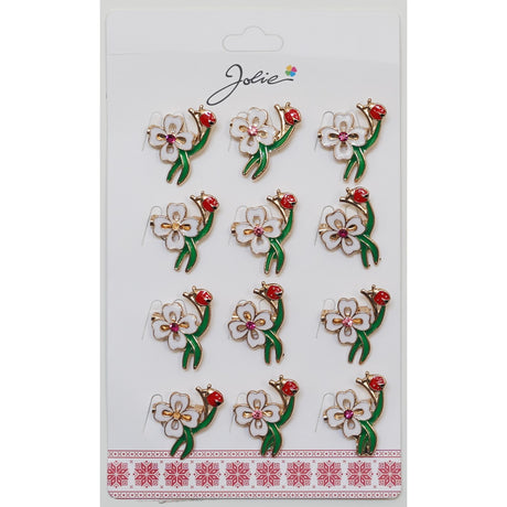 Set 12 Brose Martisor Primavara Trifoi cu Buburuza - vivimall.ro