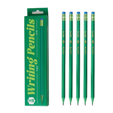 Set 12 Creioane HB Model Verde | GreenPen - vivimall.ro